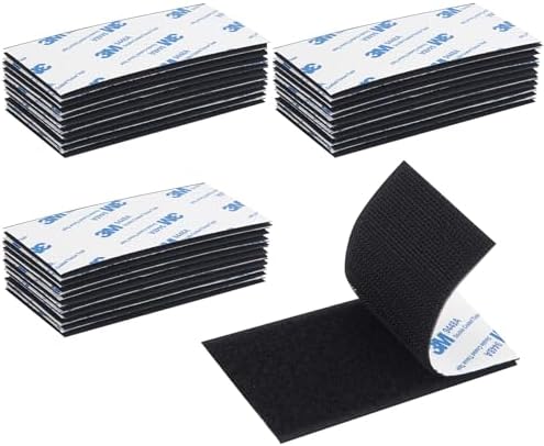 Hook and Loop Tape 2in x 4in 30 Pairs, Slef Adhesive Interlocking Tape Strip, Mounting Tape Heavy Duty Adhesion, Hook Lopp Fastener Double Sided Tape,Sticky Back Fastener