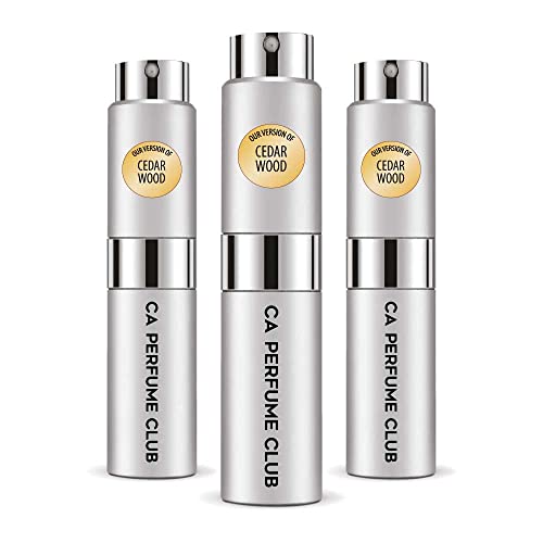 CA Perfume Impression of Emra Cedarwood For Women & Men Fragrance Concentrated Long Lasting Eau de Parfum Spray Refillable Glass Atomizer Bottle 0.27 Fl Oz-X3
