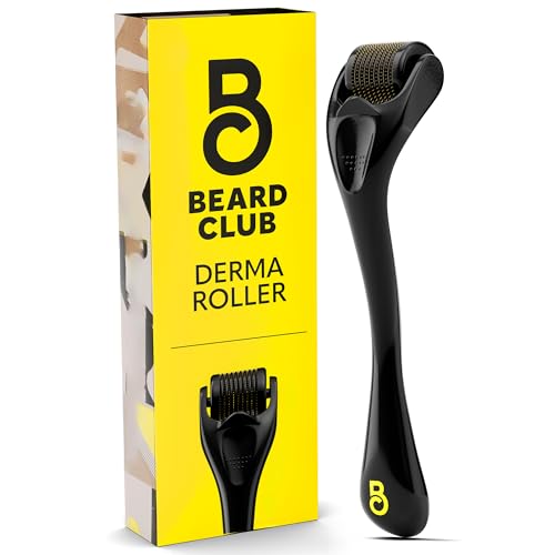 The Beard Club Derma Roller for Face, Body and Scalp - Microneedling Roller for Men and Women with 540 Titanium Microneedles - Beard Roller for Hair & Beard