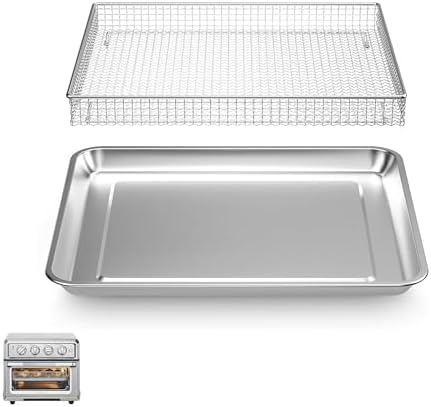 Stainless Steel Air Fryer Basket and Tray,Compatible with Cuisinart TOA-60 TOA-65 TOA-70 Toaster Air Fryer Convection Oven