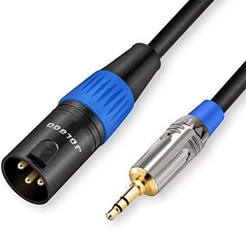 3.5mm to XLR Cable, Unbalanced 1/8" Stereo Plug to XLR Male Microphone Cable, XLR to 3.5mm Cable Compatible with iPhone, iPod, Computer, Video Camera, and More, 3.3 Feet