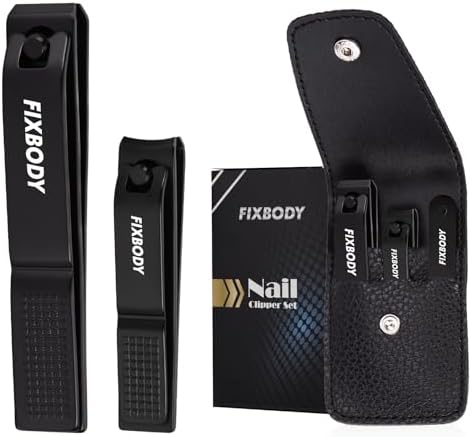 FIXBODY Nail Clipper Set, Ultra Sharp Fingernail Clipper & Toenails Clippers, Nail Cutter and Nail File for Women, Nail Clipper for Men