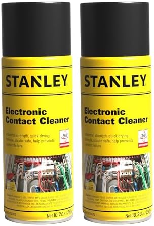 STANLEY Contact Cleaner Spray - Precision Electronics Cleaning for Circuit Boards, Switches & Connectors - Non-Corrosive - 10.2 oz - 2 Pack