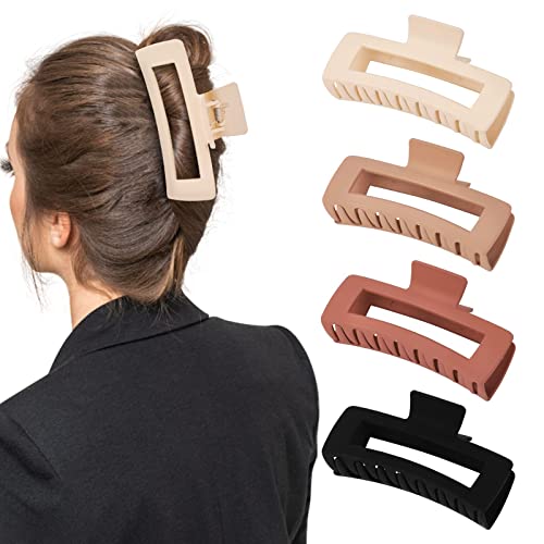 4 Pack 5 Inch Extra Large Claw Clips for Thick Hair, Matte Non-slip Big Claw Clips for Long Hair, Jumbo Claw Clips Hair Accessories for Women and Girls