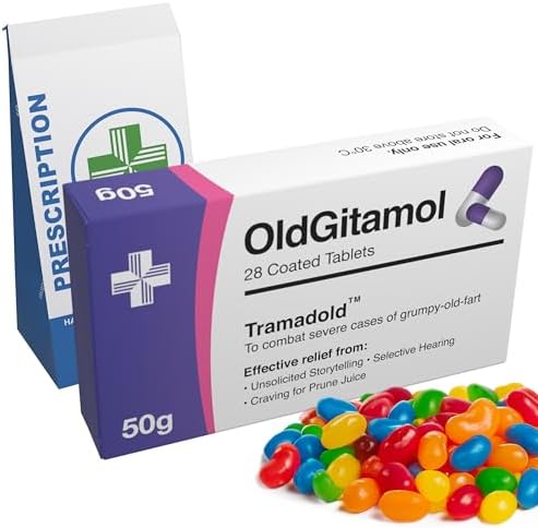 OldGitamol Jelly Beans, Funny Birthday Gift for Him, Over The Hill Gag Gifts for Men, Unique Novelty Christmas Gift for Secret Santa, 30th, 40th, 50th, 60th Birthday Joke Stocking Stuffer Retirement