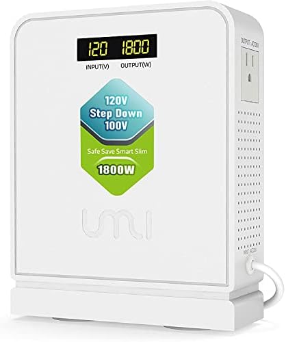 UMI 1800 Watt Voltage Converter Transformer - Heavy Duty Step Down AC 120V to 100V Power Converter - for Japan Appliances Use in US Canada Mexico – CE Certified [3-Year Warranty]