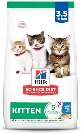 Hill's Science Diet Kitten, Kitten Premium Nutrition, Dry Cat Food, Ocean Fish & Brown Rice, 3.5 lb Bag