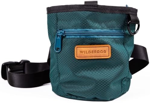 Wilderdog Dog Training Treat Pouch with Magnetic and Zipper Closure, Carabiner Attached, Adjustable Waist Strap
