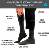 Skineez Compression Socks, Medical Grade, Advanced Healing Compression Socks 10-20mmHg, Clinically Proven to Firm, Moisturize, and Revitalize Skin, Foot Arch, Heel, and Nerve Pain Relief, Tan, Large/ X-Large, 1 Pair