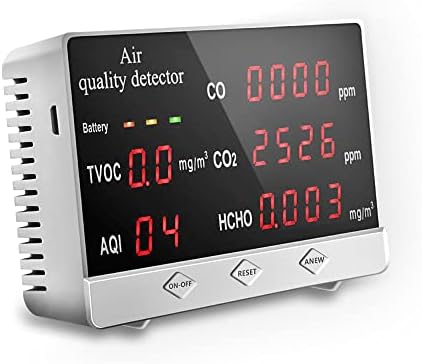 Air Quality Monitor BIAOLING Accurate Tester for CO2 Formaldehyde(HCHO) TVOC PM2.5/PM10 Multifunctional Air Gas Detector Real Time Data&Mean Value Recording for Home Office and Various Occasion(White)