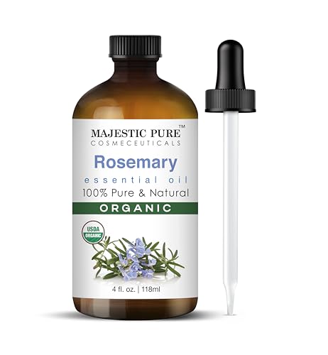Majestic Pure USDA Organic Rosemary Essential Oil, Premium Grade - 4 fl oz