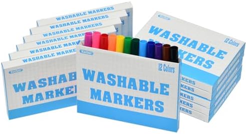 Washable Markers Bulk, Markers for Kids, Classpack, 12 Colors,12 Boxes, 144 Count
