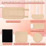 Castor Oil Pack Wrap, 8 Pcs Reusable Organic Castor Oil Pack Wrap with Adjustable Elastic Straps, Cotton Machine Washable Anti Oil Leak for Fibroids, Liver Detox, Constipation and Inflammation