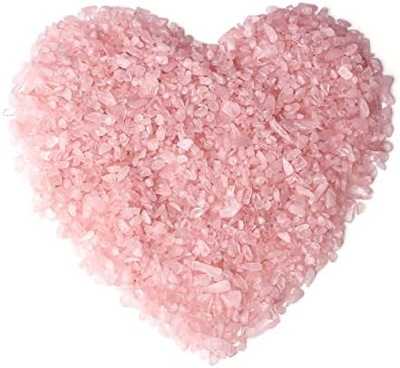 LAIDANLA 1lb/15.87oz Decorative Tumbled Gravel Pink Rose Quartz Crystals Chip Polished Bulk Natural Gem Aquarium Gravel Rocks Pebbles Fish Tank Gravel Vase Filler Succulents Terrarium Supplies