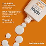 ISDIN Eryfotona Actinica Zinc Oxide and 100% Mineral Sunscreen Broad Spectrum SPF 50+, No White Cast, Suitable for Sensitive Skin, travel-size (1.7 Fl Oz)