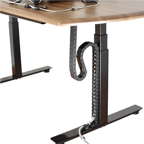 PivyCord-Vez Flex Chain Raceway Cable Management Solution for Sit-Stand Variable Height Desks, Flexible Cable Raceway to Hide, Organize and Protect Wires and Cables, Black