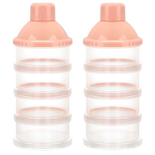 Accmor Formula Dispenser On The Go, 4 Compartments Stackable Formula Container for Travel, Baby Milk Powder Kids Snack Container, BPA Free ﻿