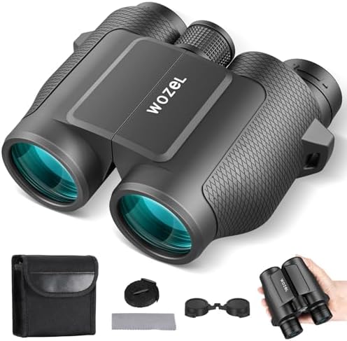 15x32 Compact Binoculars for Adults&Kids: WOZEL Small Binoculars for Bird Watching - High Powered Binoculars for Travel, Hiking, Sports - Powerful Binoculars with Bright & Large Views - Black