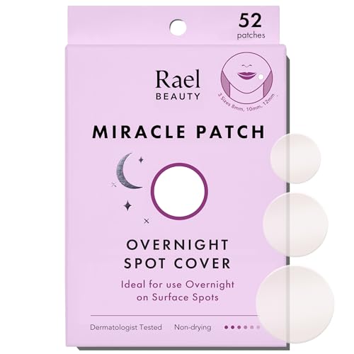 Rael Pimple Patches - Miracle Overnight Spot Cover, Thicker & Extra Adhesion, Hydrocolloid Acne Treatment for Face, Zits & Blemishes, Korean Skin Care, Vegan & Cruelty-Free, 3 Sizes (52 Count)