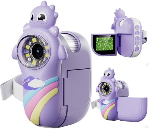Kids Microscope, Handheld Digital Microscope for Kids, Photo and Video Functions, 2'' LCD Screen, Educational Science Christmas Birthday Gifts for Over 3 Years Old Kids - Purple