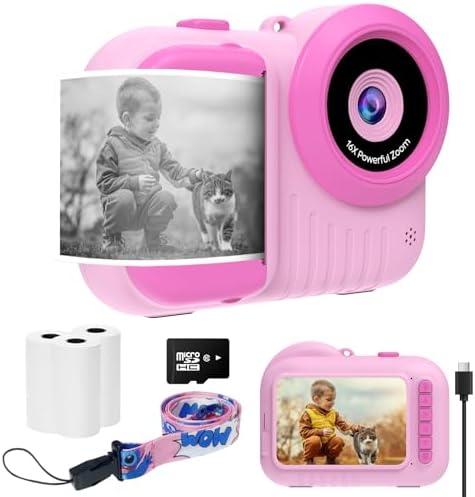 Kids Camera Instant Print 3.5 inch, Instant Print Camera for Kids That Prints Pictures Instantly, Toddler Kids Instant Print Digital Camera, 4 5 6 7 8 9 10 11 12 Year Old Girls Boys Birthday Toys Gift