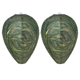 2 Pack Wasp Nest Decoy Waterproof Hanging Wasp Deterrent for Wasps Hornets Yellow Jackets Fake Wasp Repellent Nest for Outdoor Garden Backyard Patio