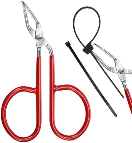 Lasnten Cable Tie Opener Zip Tie Cable Tie Remover Tool Stainless Steel Zip Tie Cutter Tool with Silicone Handle and Storage Box Reusable Use Cable Tool Pocket Size