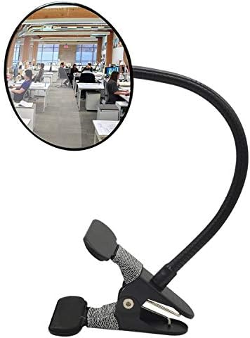 Ampper Acrylic Clip On Rear View Cubicle Mirror, Flexible Convex Security Mirror for Personal Safety Desk Rearview Monitors or Anywhere (3.75", Round)