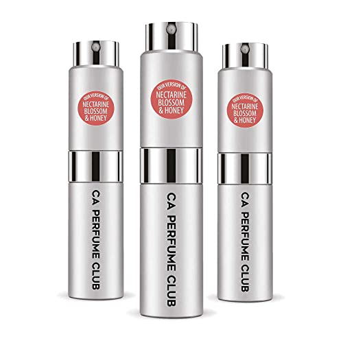 CA Perfume Impression of J. Mlon Nectarine Blossom & Honey For Women & Men Replica Version Fragrance Dupes Concentrated Long Lasting Eau de Parfum Spray Refillable Atomizer Bottle 0.27 Fl Oz-X3