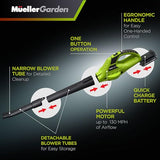 Mueller UltraStorm Cordless Leaf Blower, 130 MPH 20 V Powerful Motor, Electric Leaf Blower for Lawn Care, Battery Powered Leaf Blower for Snow Blowing High Capacity Battery & Charger Green