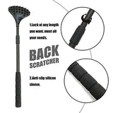 EASACE Back Scratcher for Women Men Extendable with Strong ABS Massage Head, 21inch Body Scratcher for Adults - Pets Compact - Retractable（Black）