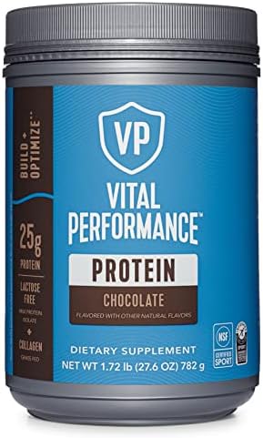 Vital Proteins Performance Powder, 25g Lactose-Free Milk Protein Isolate Powder, NSF for Sport Certified, 10g Grass-Fed Collagen Peptides, 8g EAAs, 5g BCAAs, Gluten-Free - Chocolate, 1.72lb