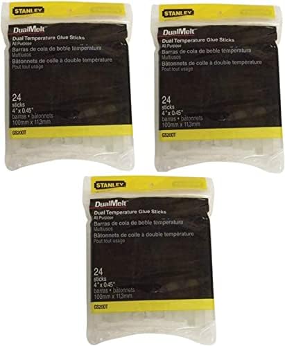 Stanley GS20DT Dual Temperature 4-Inch Glue Sticks, 24-Pack, 3 Pack