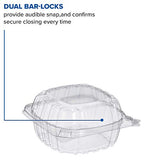 DART C53PST1 OPS 5 in Clear Hinged Container, 5.3 X 5.4 in (Case of 500)