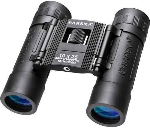 BARSKA Lucid View 10x25 Compact Binoculars (Blue Lens)