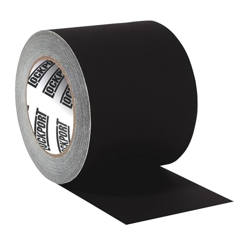 Lockport Black Gaffers Tape 4 inch x 30 Yards - Pro Black Gaff Tape - No Residue, Water Resistant, Non-Reflective, Easy Tear - Multipurpose Photography, Filming, Stage, Production, and More