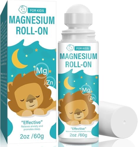 Magnesium Lotion for Kids, Easy to Use Magnesium Cream Roll-on Applicator, Magnesium Lotion, Relaxing and Helps Sleep Peacefully，60ml