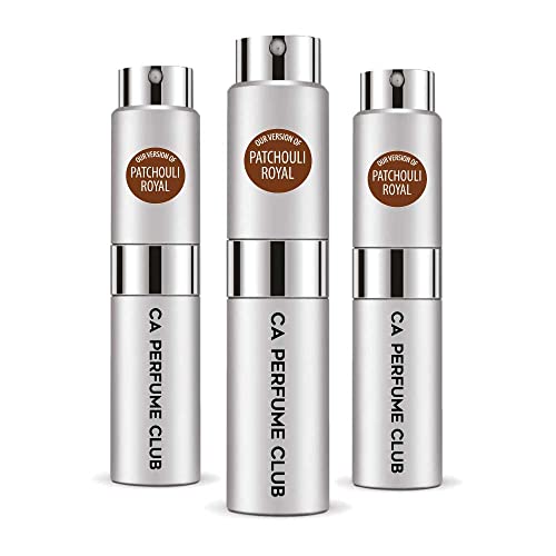 CA Perfume Impression of Christian D. Patchouli Royal For Men Replica Version Fragrance Dupes Concentrated Long Lasting Eau de Parfum Spray Refillable Atomizer Bottle 0.27 Fl Oz-X3