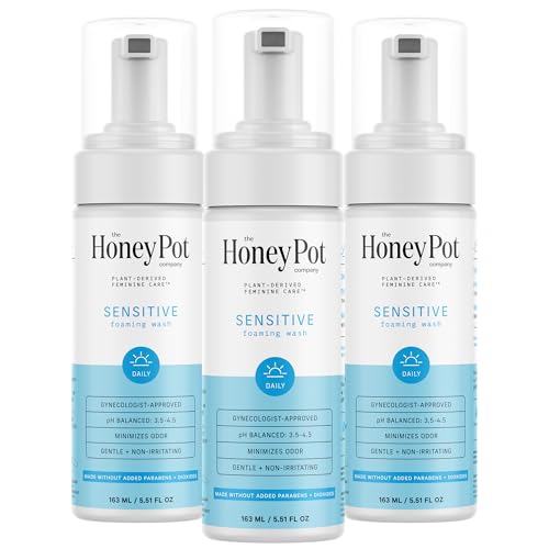 The Honey Pot Company - Sensitive Feminine Wash - Herbal Infused - PH Balanced Plant Based Natural Hygiene Products - 5.51 Fluid Oz (Pack 3)