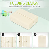 FYY 2 Pcs Daily Pill Organizer, 7 Compartments Portable Pill Case Travel Pill Organizer,[Folding Design]Pill Box for Purse Pocket to Hold Vitamins,Cod Liver Oil,Supplements and Medication-White