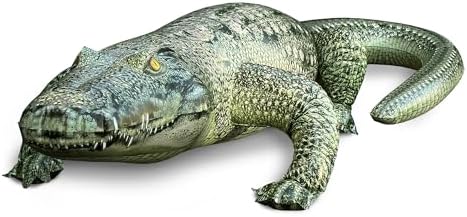Jet Creations Alligator Inflatable 49" (76" Head to Tail) Long, Green with Armor Imprint, Realistic Wild Animal, Sports Team Mascot, Pool, Garden Decor, Photo Prop, Bird Deterrent, 1 pc