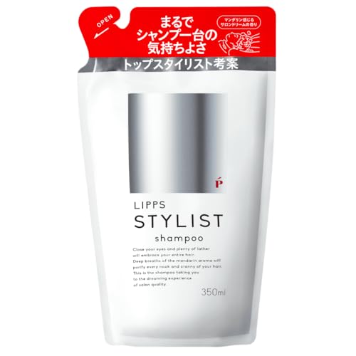 LIPPS Stylist Shampoo for Men and Women, Rich Foam, Salon Supervised, Mandarin Scent, 400ml (3).Shampoo refill (350ml)