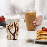 Comfy Package [20 oz. - 100 Count Crystal Clear Plastic Cups With Strawless Sip-Lids, Disposable Iced Coffee Cups with Lids - Ideal for Cold Beverages, and To-Go Drinks