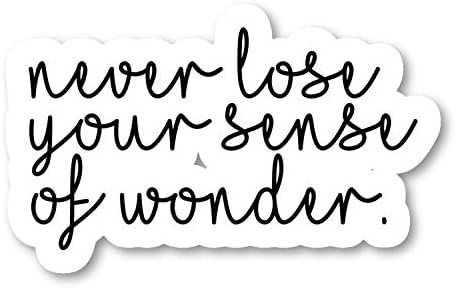 Never Lose A Sense of Wonder Sticker Inspirational Quotes Stickers - Laptop Stickers - Vinyl Decal - Laptop, Phone, Tablet Vinyl Decal Sticker S9350 (8 Inches)