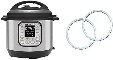 Instant Pot Duo 7-in-1 Electric Pressure Cooker 8 Quart and Instant Pot Sealing Ring 8-Qt 2-Pack