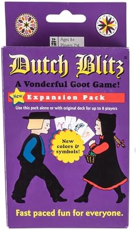 Dutch Blitz: Purple Expansion Pack - Use Alone Or w/ Original Deck to Play w/ 2-4 Players, 4 New Card Colors, Fast Paced Fun, Card Game, Ages 8+
