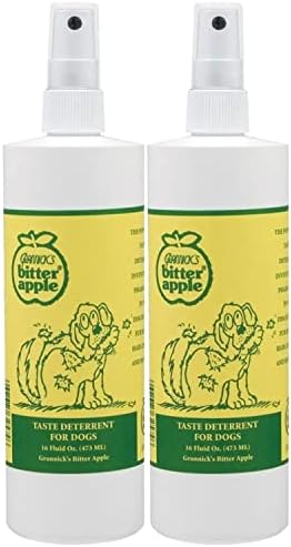 Grannick's Bitter Apple Taste Deterrent Spray Bottle for Dogs, 16 Ounces. Pack of 2