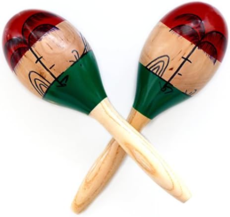 Maracas,2psc 10inch Large Wood Rumba Shakers Set,Latin Hand Percussion with Full, Bright Vibrant Sound Musical Instrument, Stimulating Salsa Rhythm