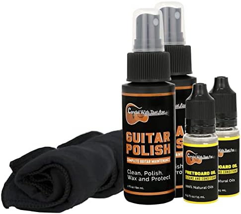 Guitar Cleaning, Polish and Oil Care Kit 2-Pack - Guitar Oil and Cleaner for Body and Fretboard Fingerboard - Cleans, Polishes, and Protects