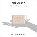 Pre de Provence Artisanal Soap Bar, Enriched with Organic Shea Butter, Natural French Skincare, Quad Milled for Rich Smooth Lather, Rose Petal, 8.8 Ounce